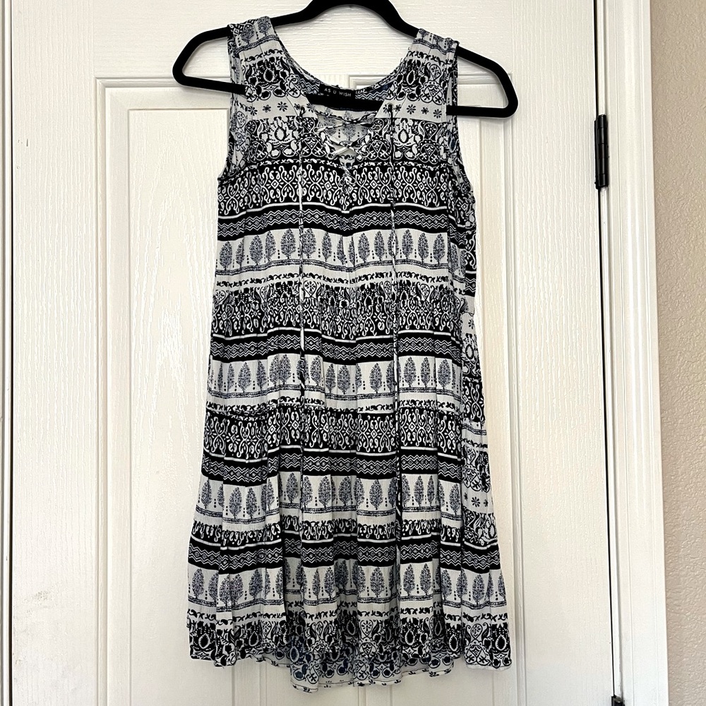 As U Wish Bohemian Flowy Blue & White Dress from Nordstrom